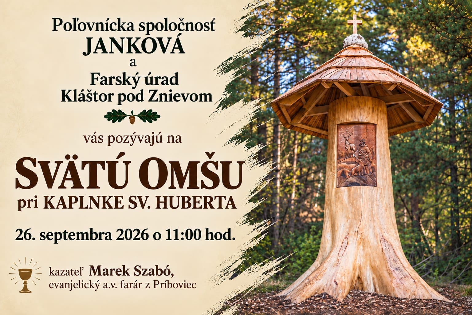 Sv. omša pri KAPLNKE SV. HUBERTA